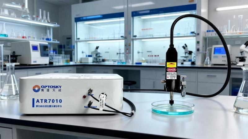 jimeng-2025-12-30-9666-将这台原位反应过程拉曼光谱分析仪(PAT)放置在药物研发实验室场景中,仪器的光纤... 十年为序 向新而行丨奥谱天成2025年终大事纪
